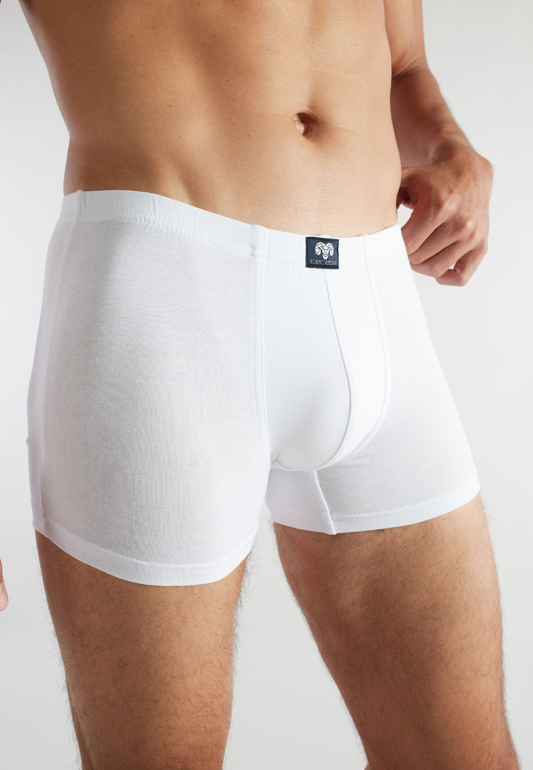 CECEBA Herren Pants weiß uni 3er Pack