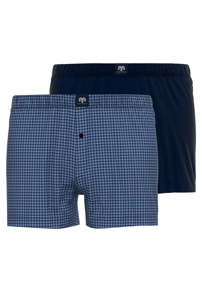 CECEBA Herren Boxershort blau längsgestreift 2er Pack