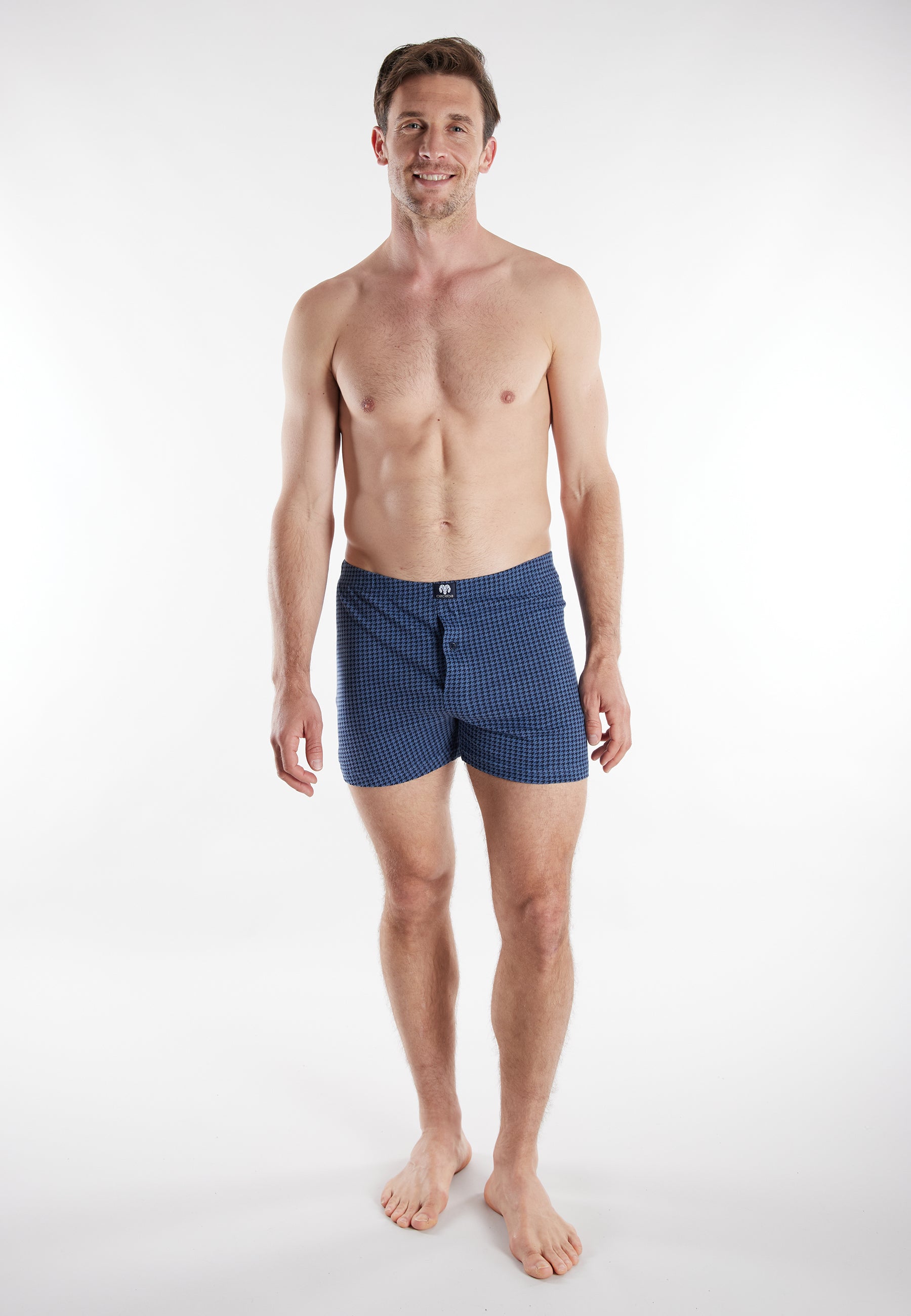 CECEBA Herren Boxershort blau längsgestreift 2er Pack