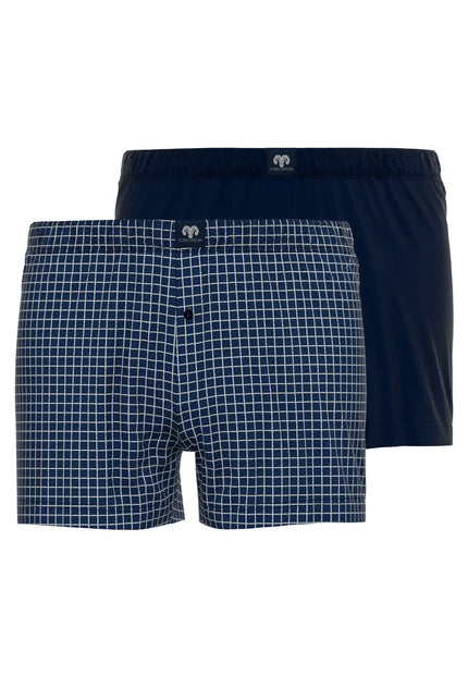 CECEBA Herren Boxershort blau bedruckt 2er Pack