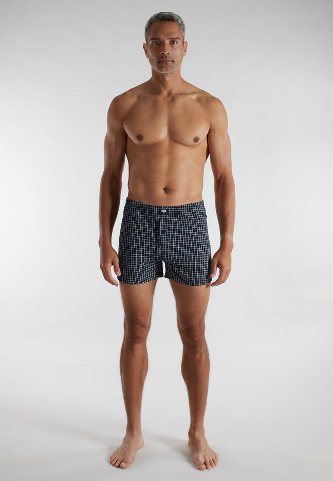 CECEBA Herren Boxershort blau bedruckt 2er Pack