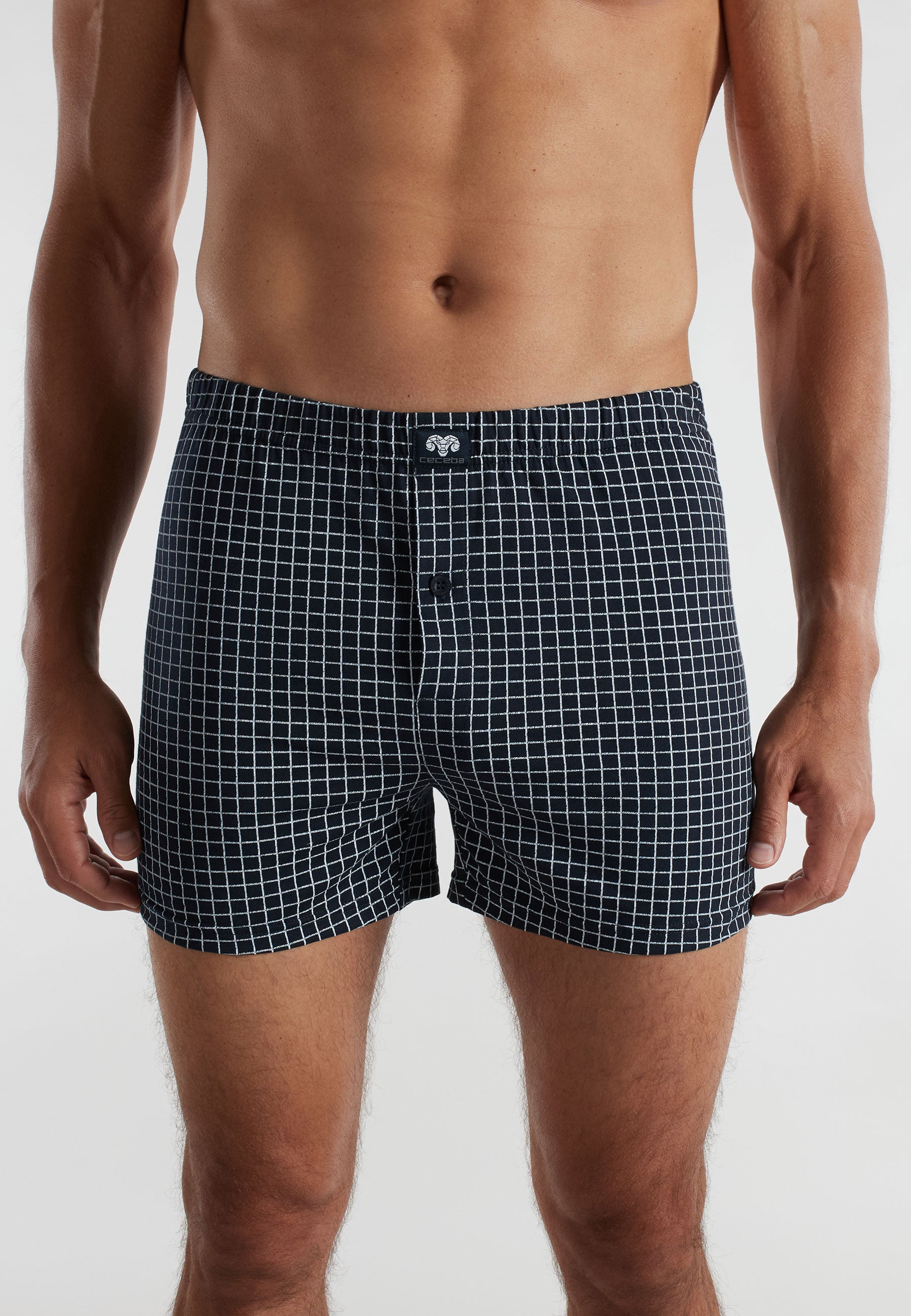 CECEBA Herren Boxershort blau bedruckt 2er Pack