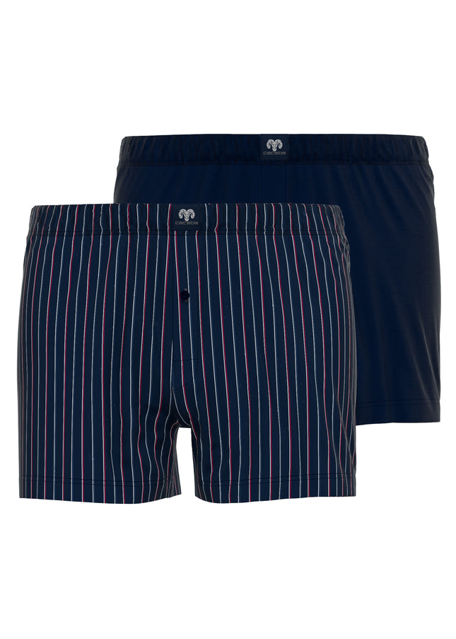 CECEBA Herren Boxershort blau längsgestreift 2er Pack