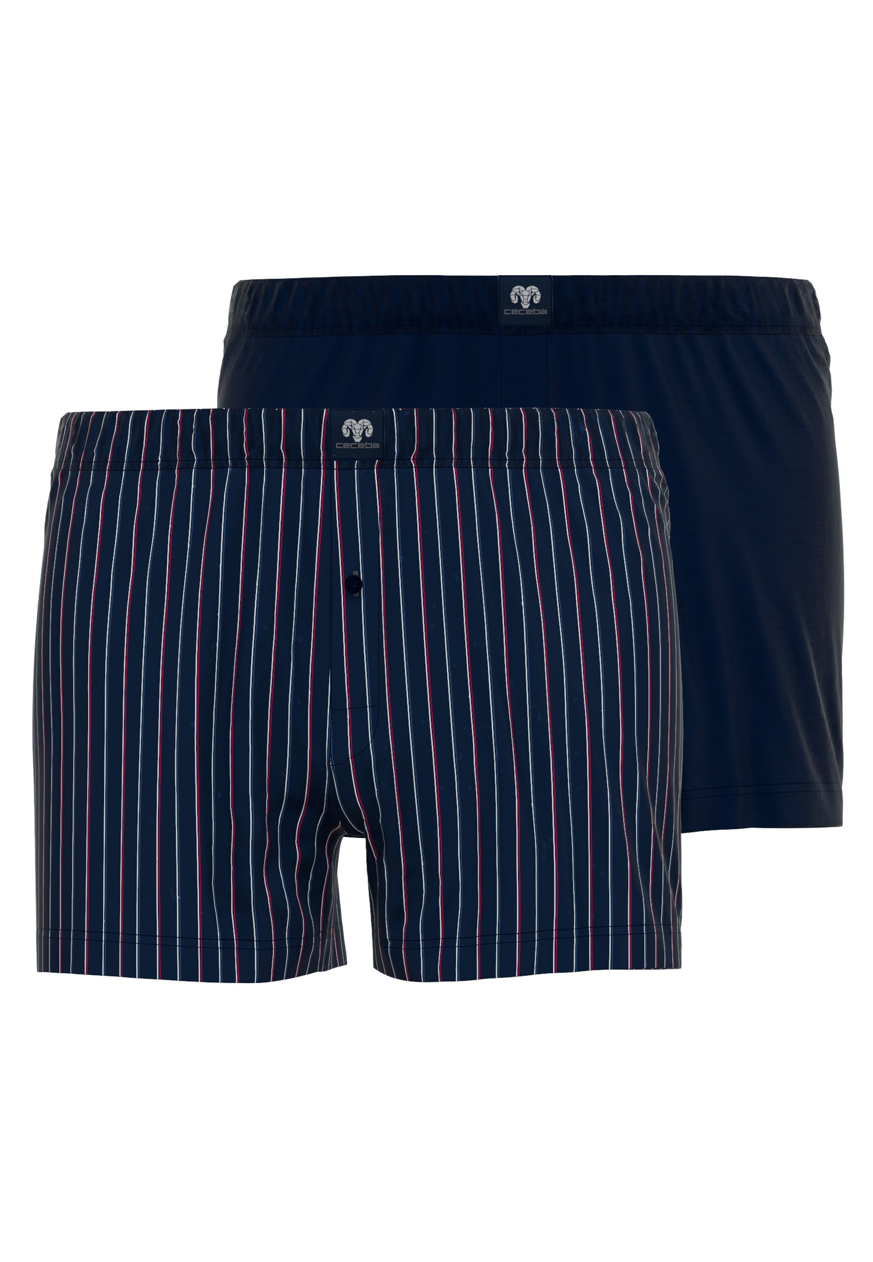 CECEBA Herren Boxershort blau längsgestreift 2er Pack