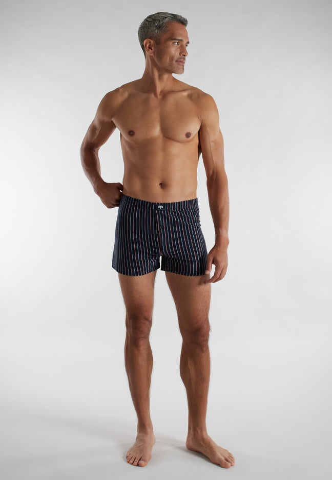 CECEBA Herren Boxershort blau bedruckt 2er Pack