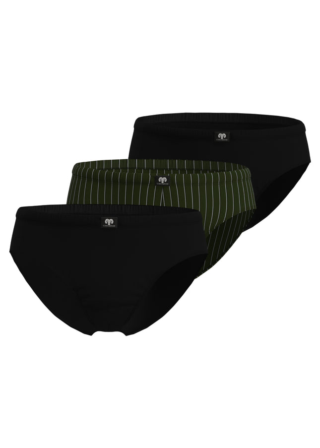 CECEBA Herren Slip grün längsgestreift 3er Pack