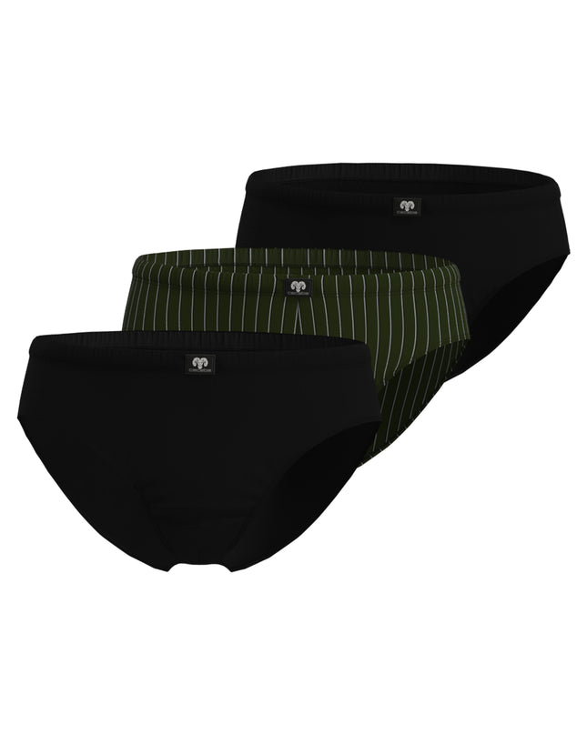 CECEBA Herren Slip grün längsgestreift 3er Pack