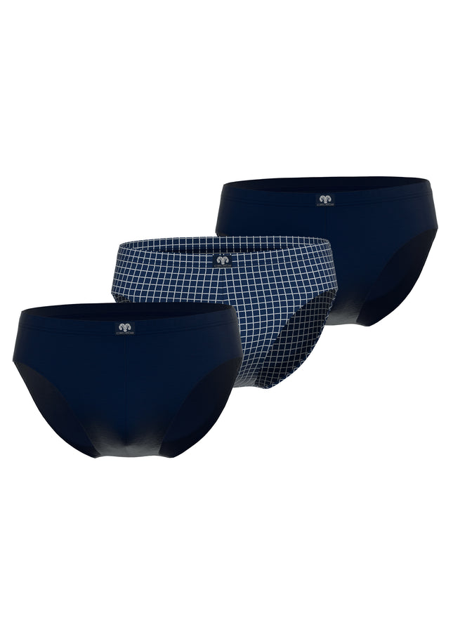 CECEBA men's briefs with blue vertical stripes, pack of 3 