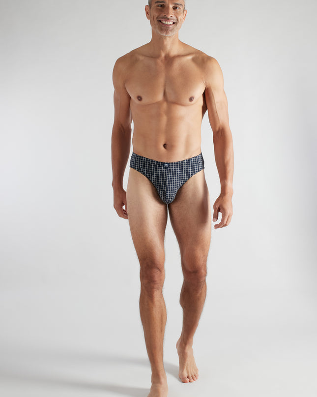CECEBA men's briefs with blue vertical stripes, pack of 3 
