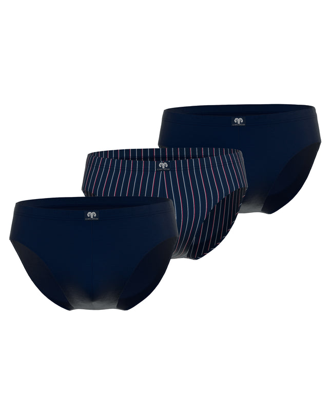 CECEBA men's briefs with blue vertical stripes, pack of 3 