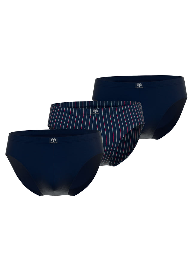 CECEBA Herren Slip blau längsgestreift 3er Pack