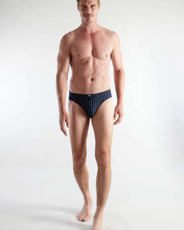 CECEBA men's briefs with blue vertical stripes, pack of 3 