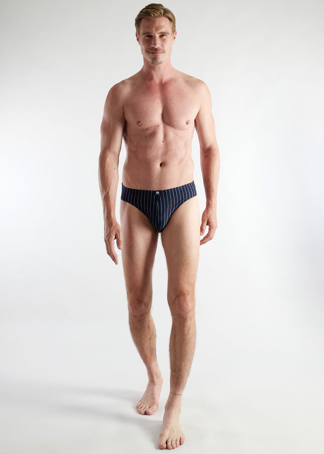 CECEBA Herren Slip blau längsgestreift 3er Pack