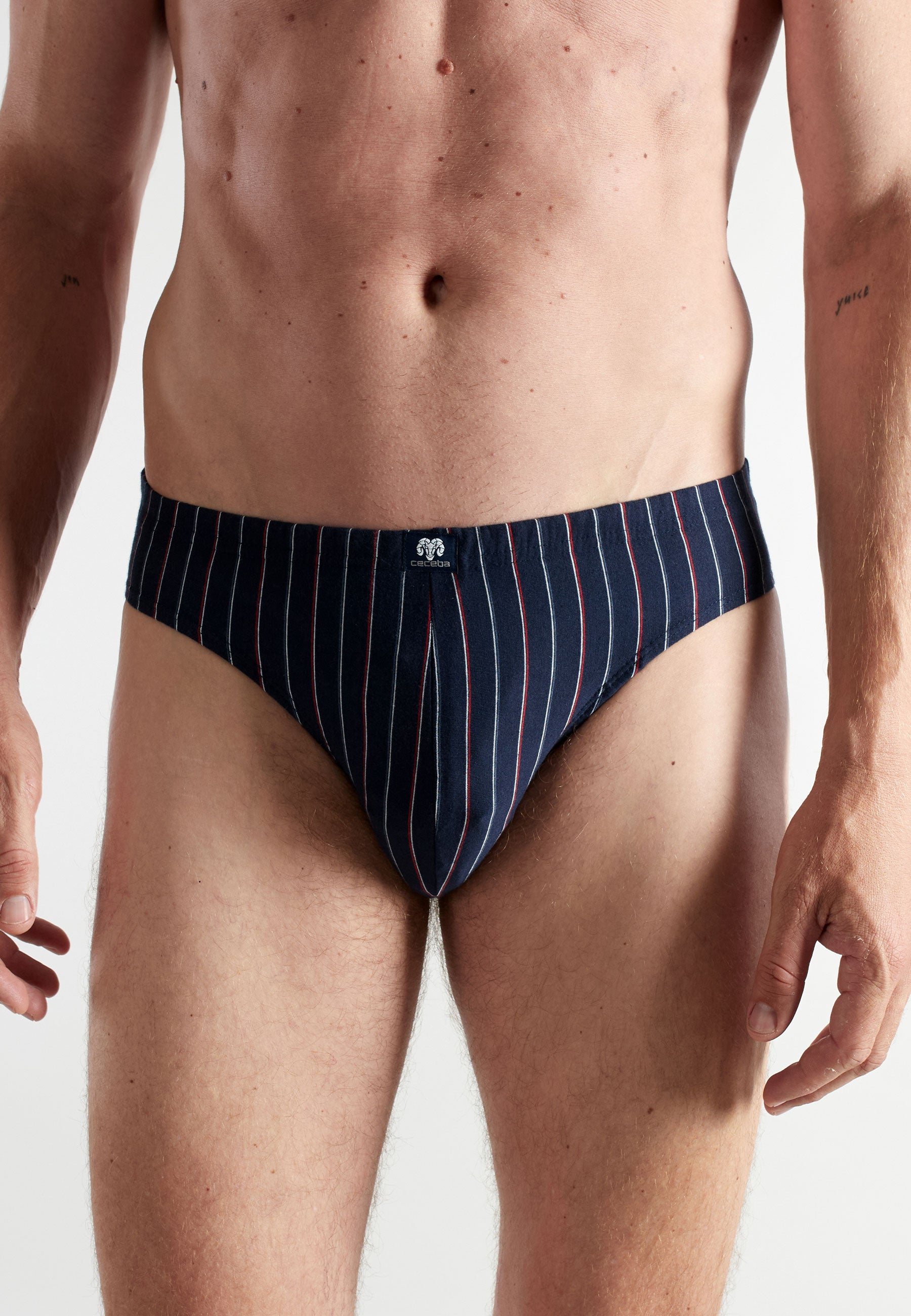 CECEBA Herren Slip blau längsgestreift 3er Pack