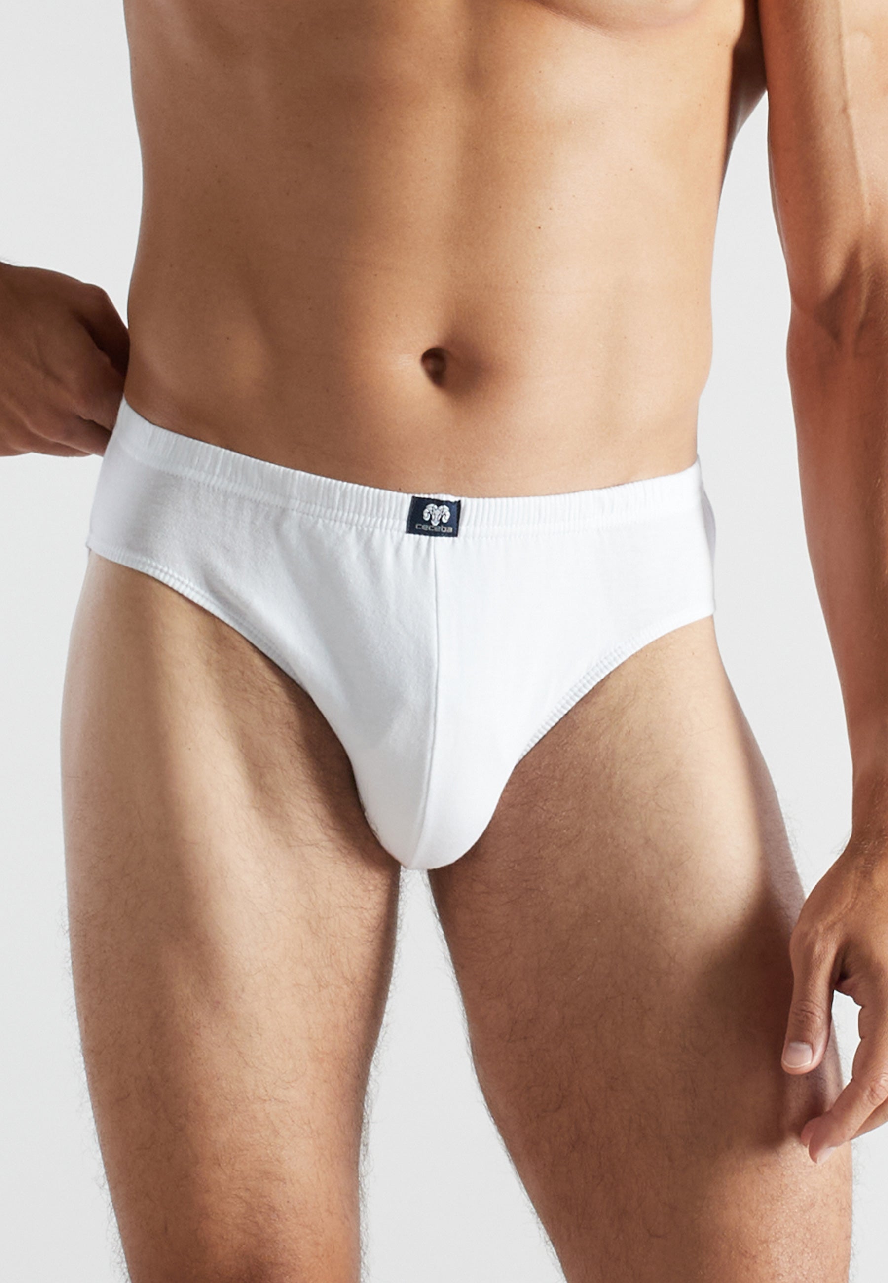 CECEBA Herren Slip weiß uni 3er Pack