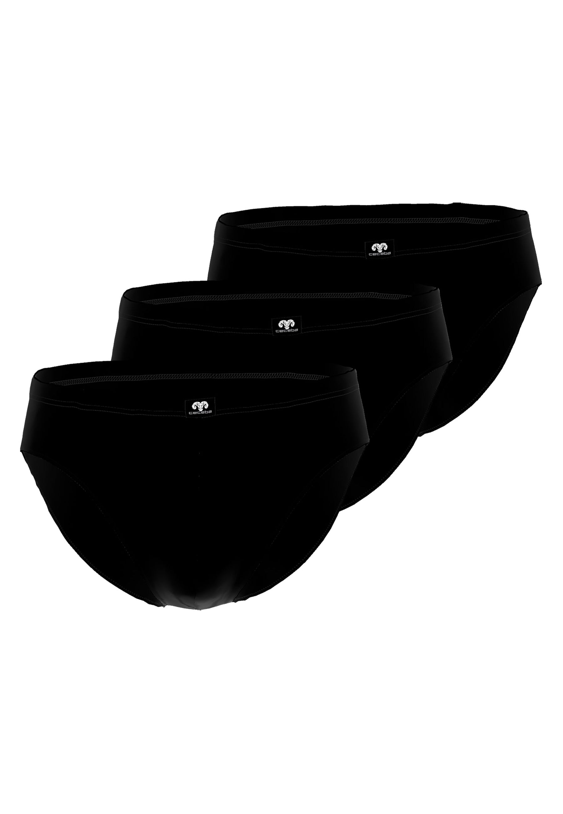 CECEBA Herren Slip schwarz uni 3er Pack