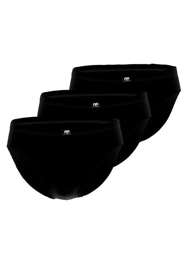 CECEBA Herren Slip schwarz uni 3er Pack