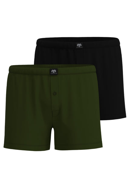 CECEBA Herren Boxershort grün uni 2er Pack