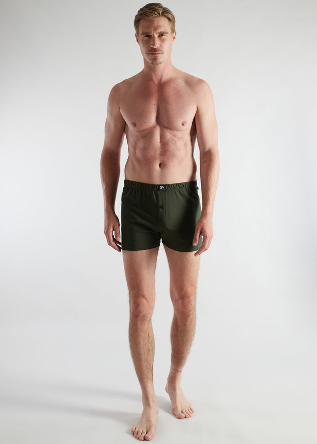 CECEBA Herren Boxershort grün uni 2er Pack