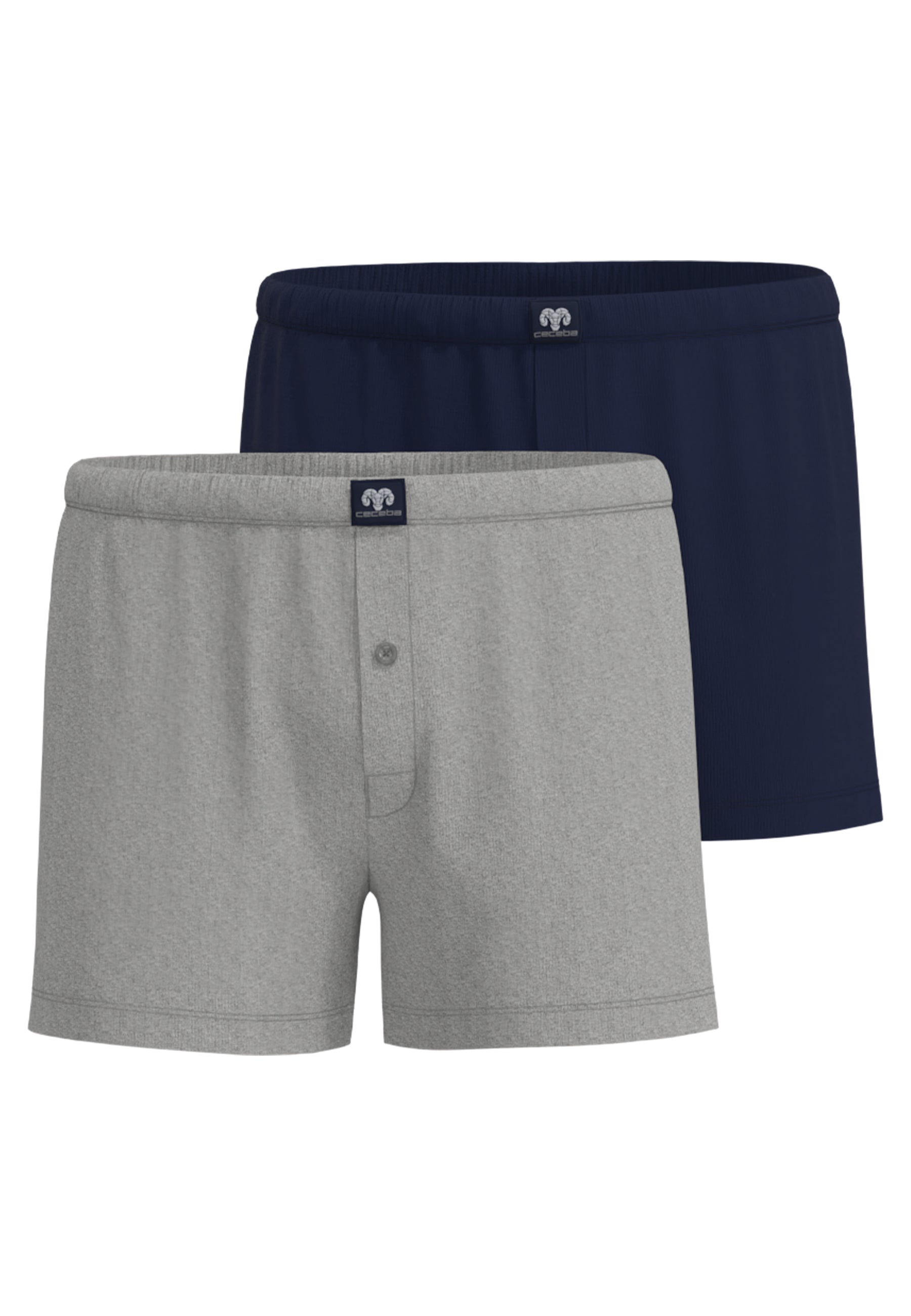 CECEBA Herren Boxershort grau uni 2er Pack