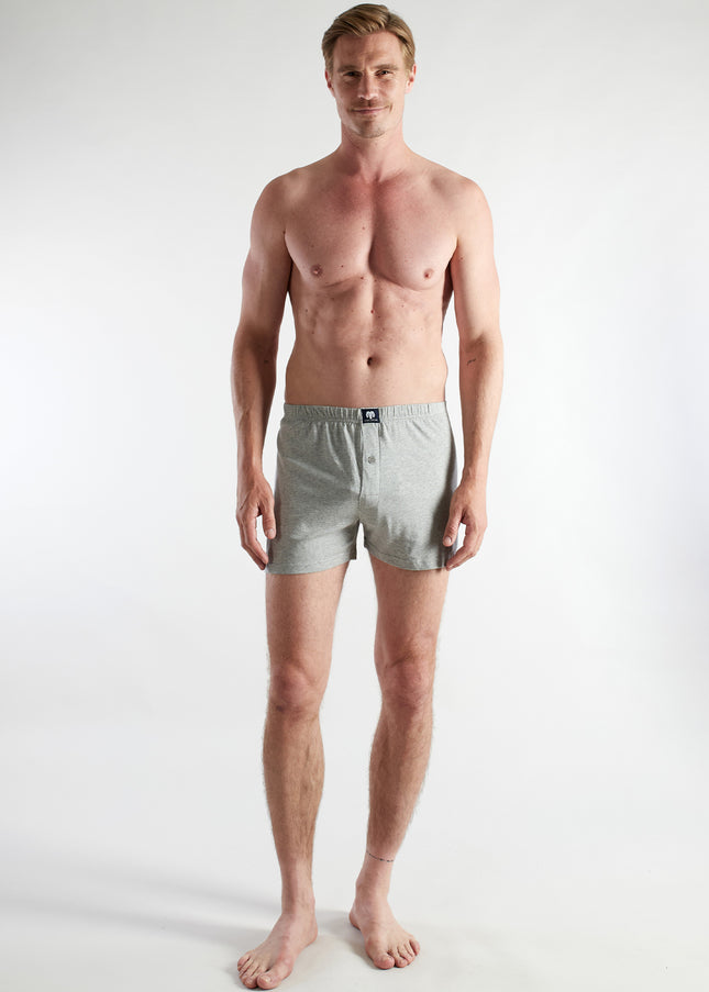 CECEBA Herren Boxershort grau uni 2er Pack