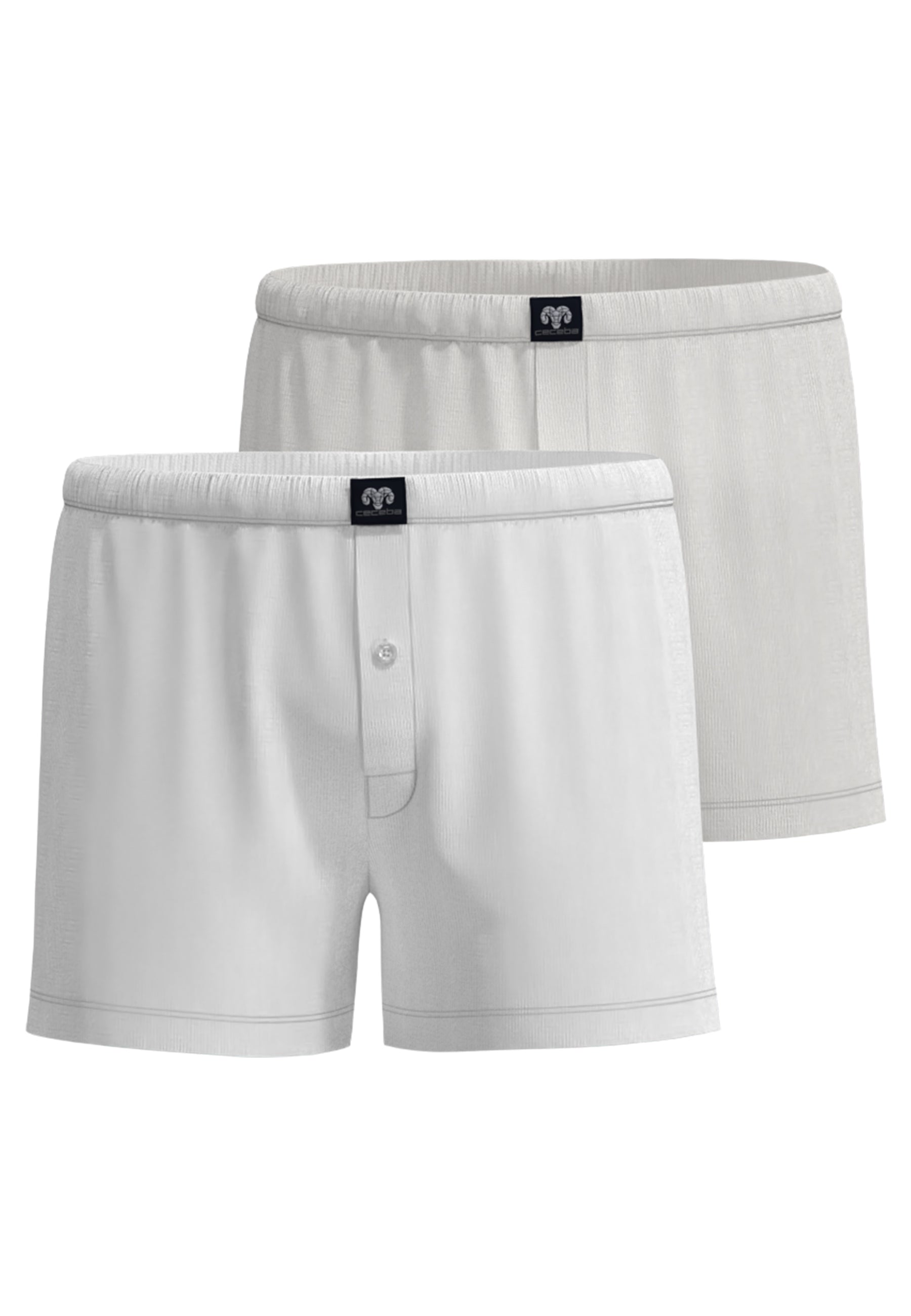 CECEBA Herren Boxershort weiß uni 2er Pack