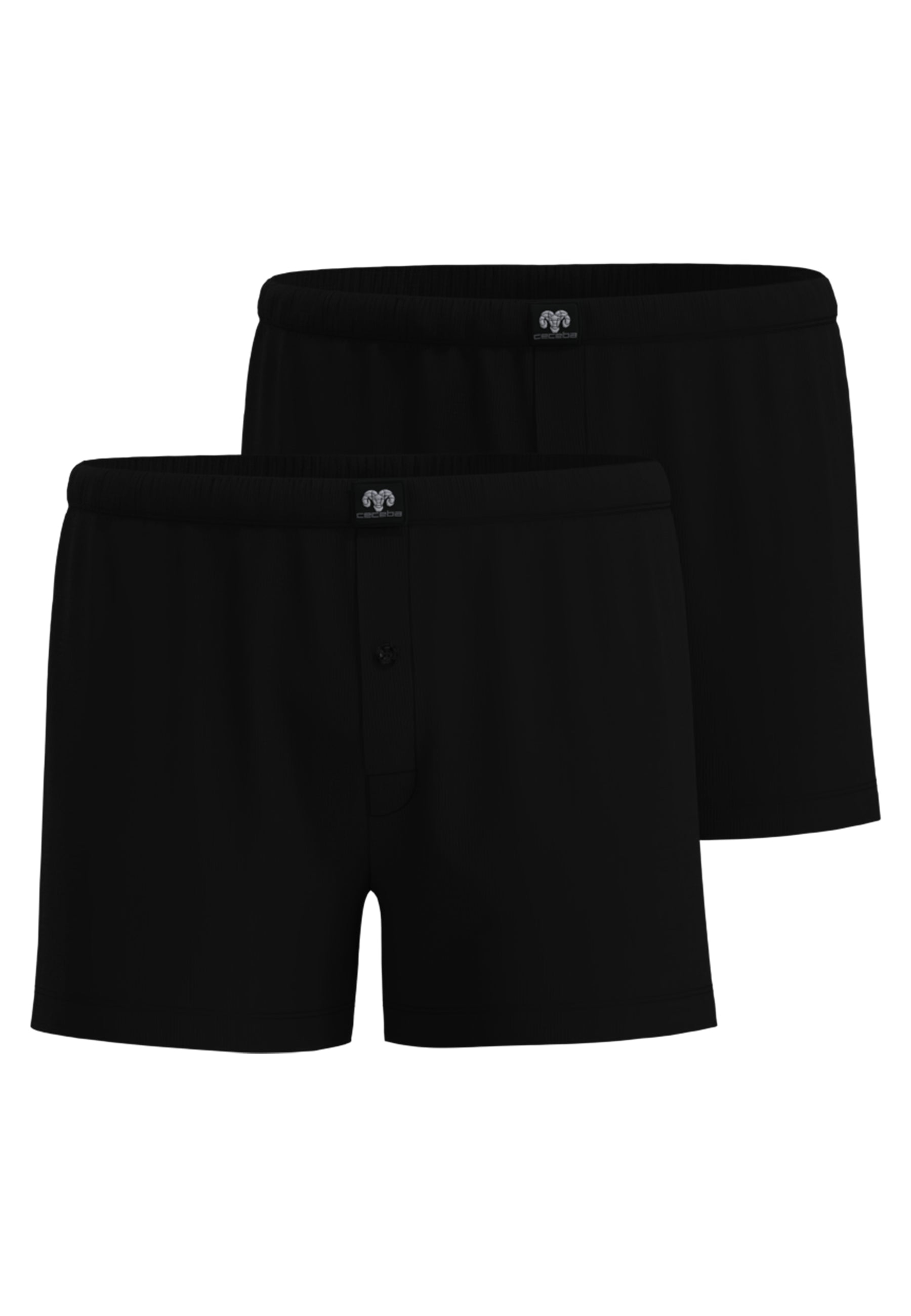 CECEBA Herren Boxershort schwarz uni 2er Pack