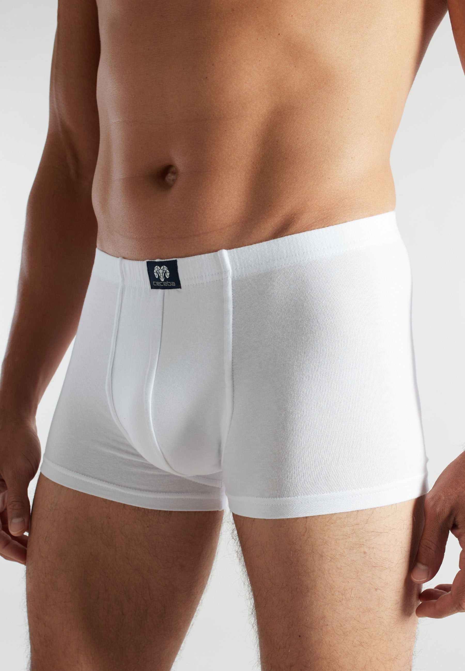 CECEBA Herren Pants weiß uni 2er Pack