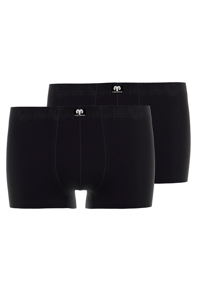 CECEBA Herren Pants schwarz uni 2er Pack