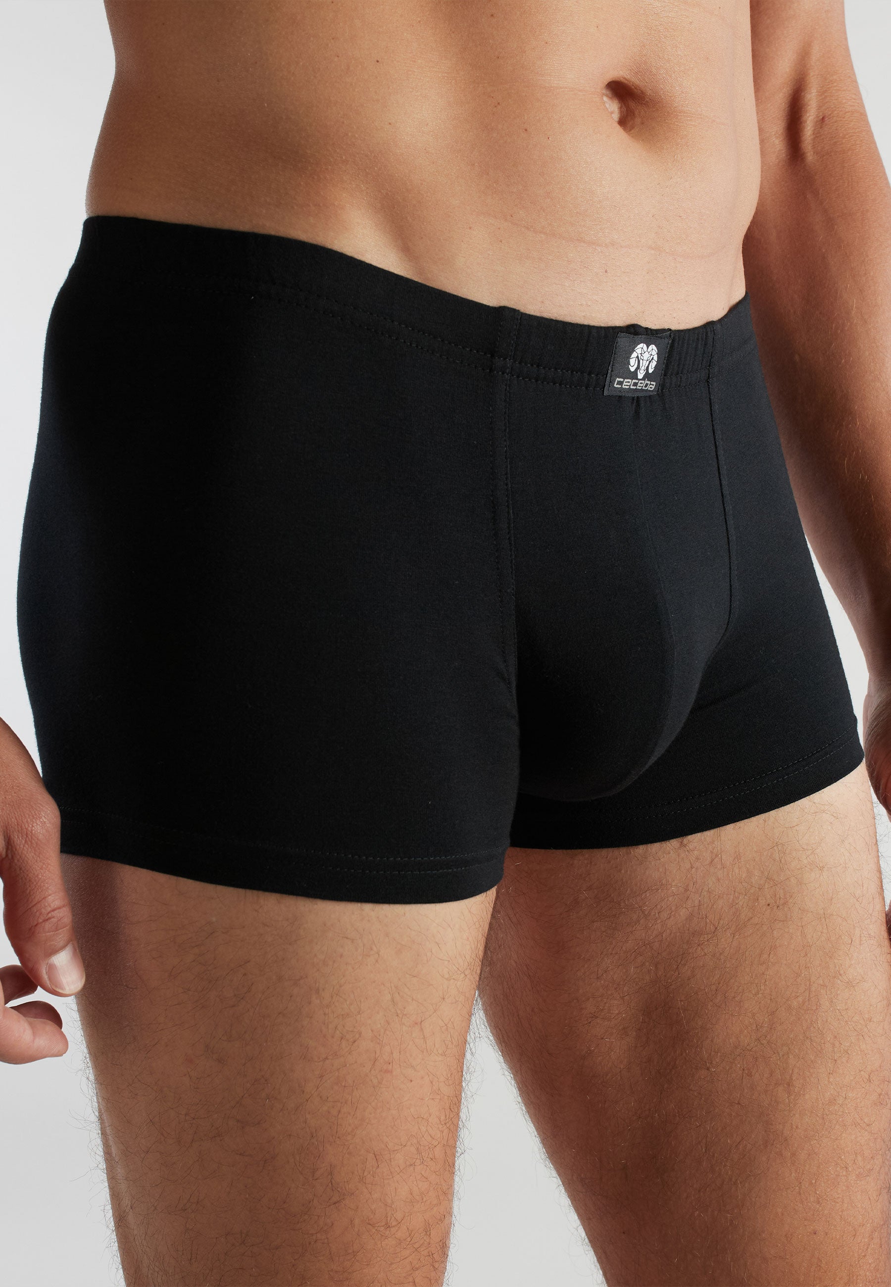 CECEBA Herren Pants schwarz uni 2er Pack
