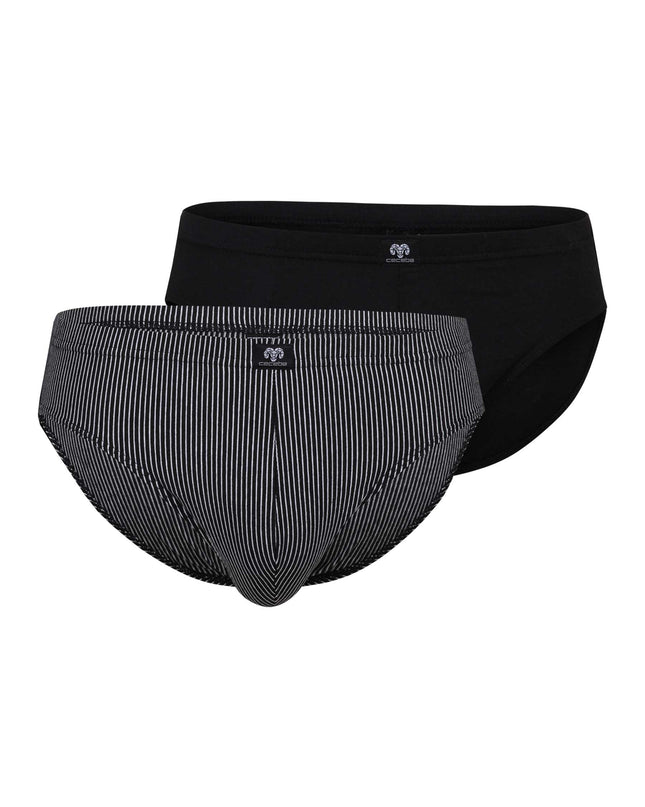 CECEBA men's briefs black vertical stripes pack of 2