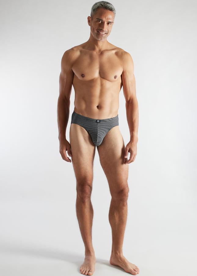 CECEBA Herren Slip schwarz längsgestreift 2er Pack