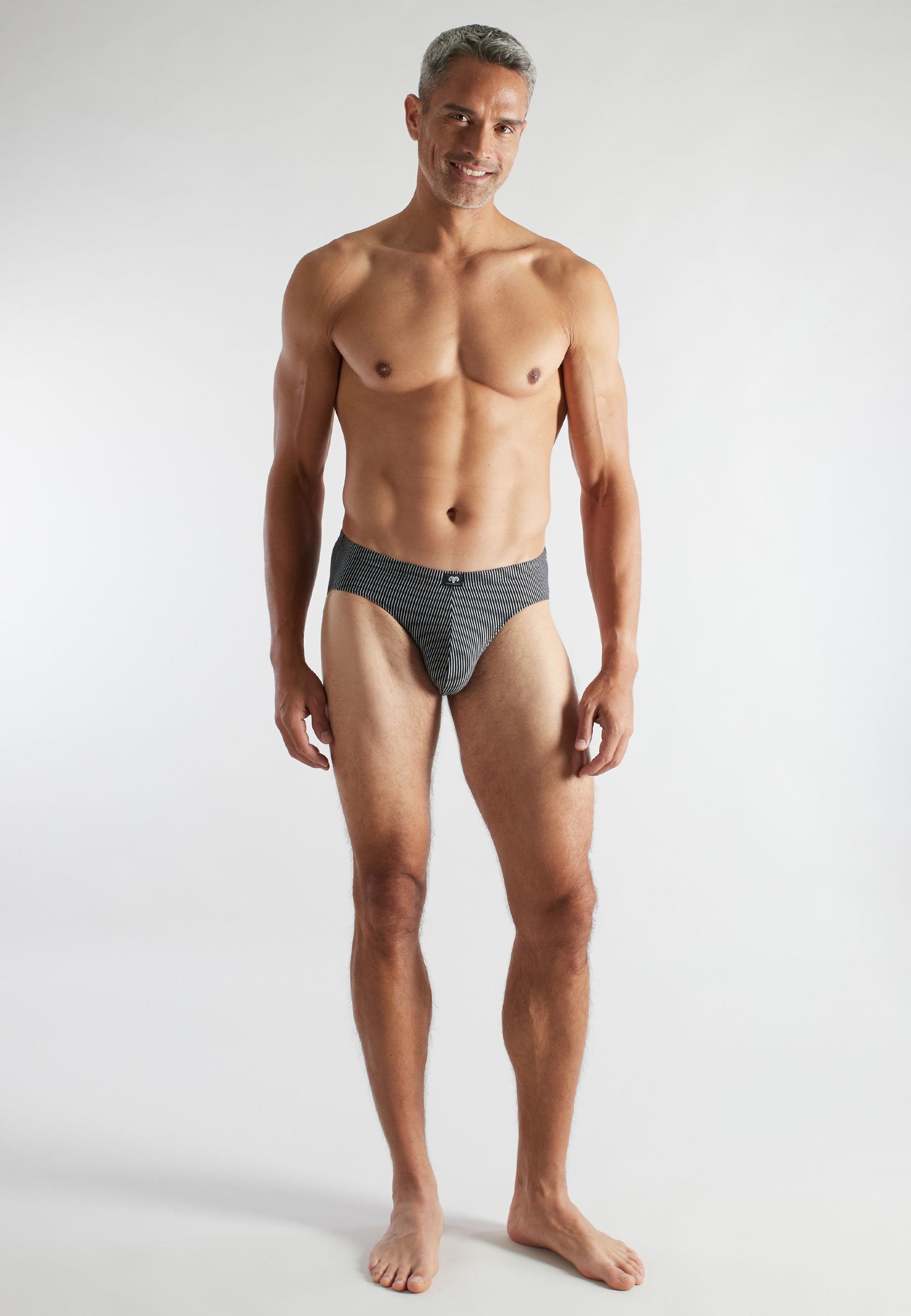 CECEBA Herren Slip schwarz längsgestreift 2er Pack