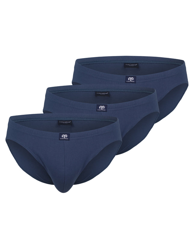 CECEBA Herren Slip blau uni 3er Pack