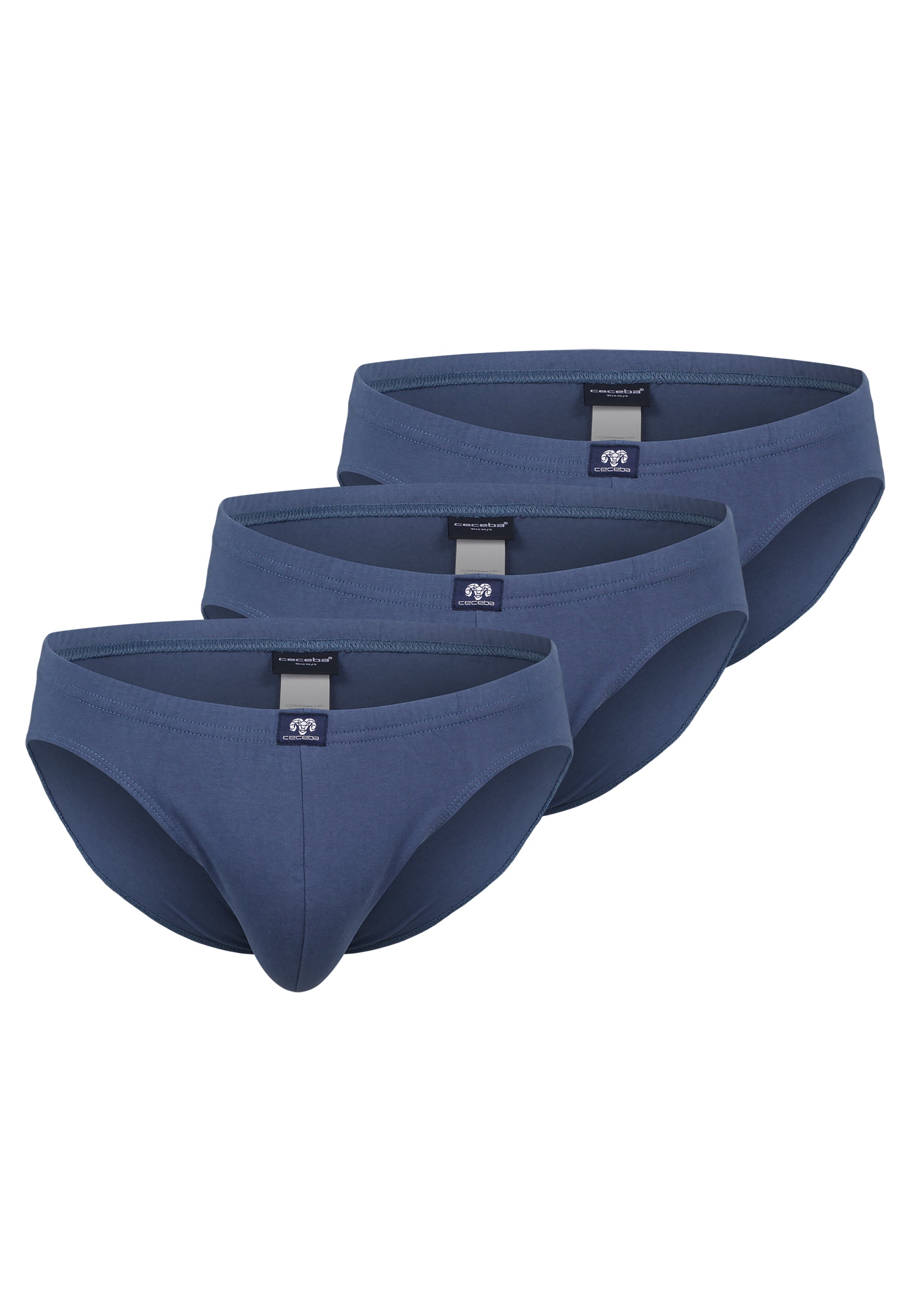 CECEBA Herren Slip blau uni 3er Pack