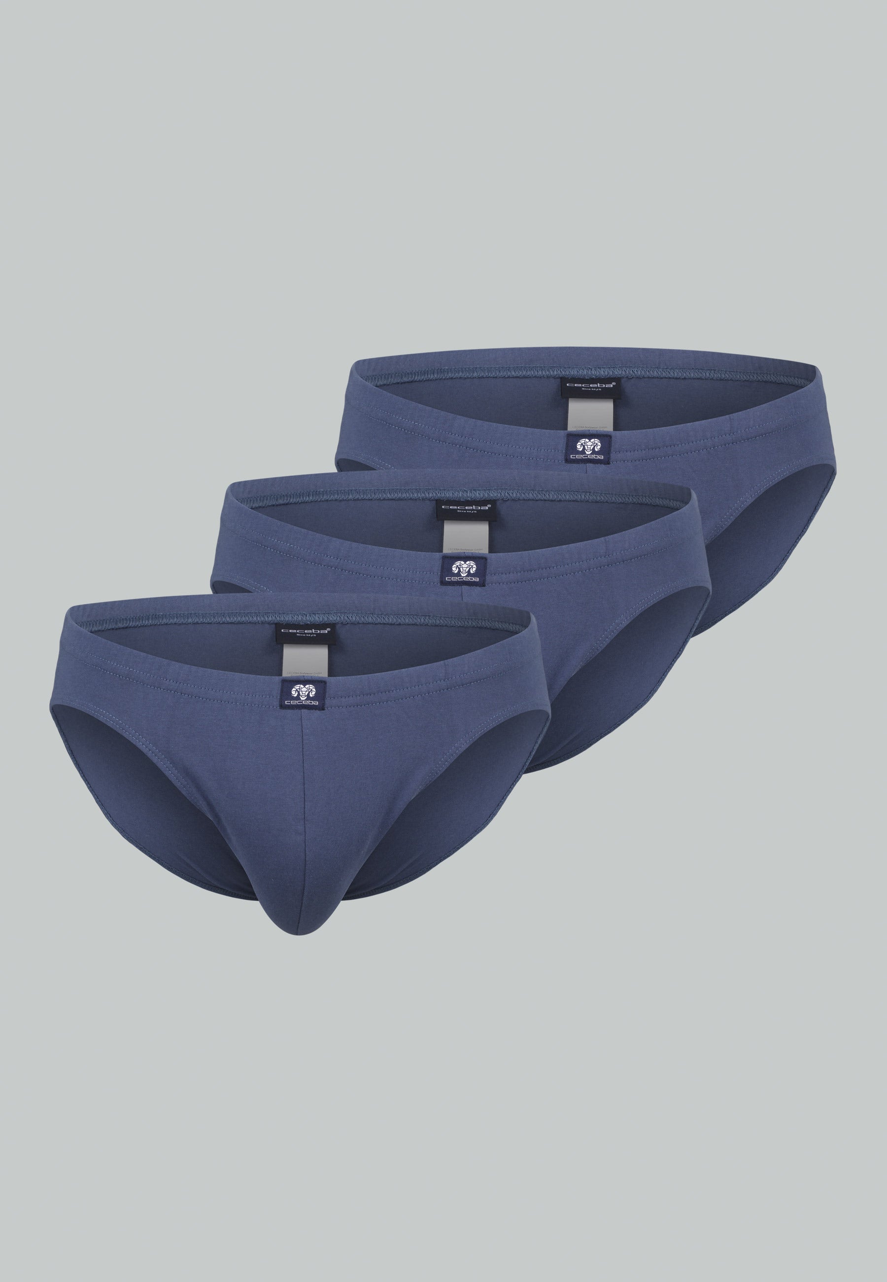 CECEBA Herren Slip blau uni 3er Pack