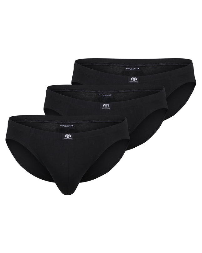 CECEBA Herren Slip schwarz uni 3er Pack