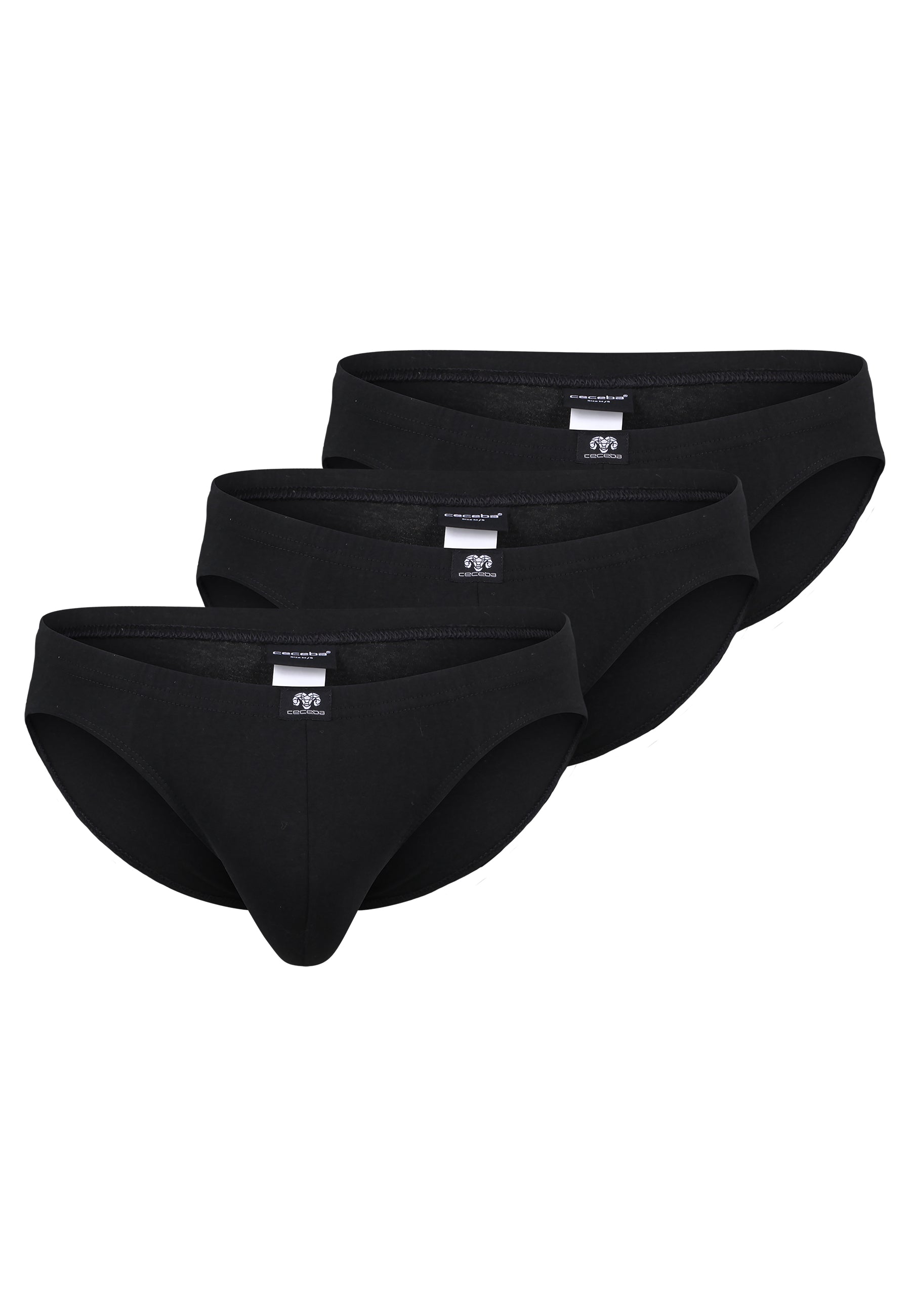 CECEBA Herren Slip schwarz uni 3er Pack