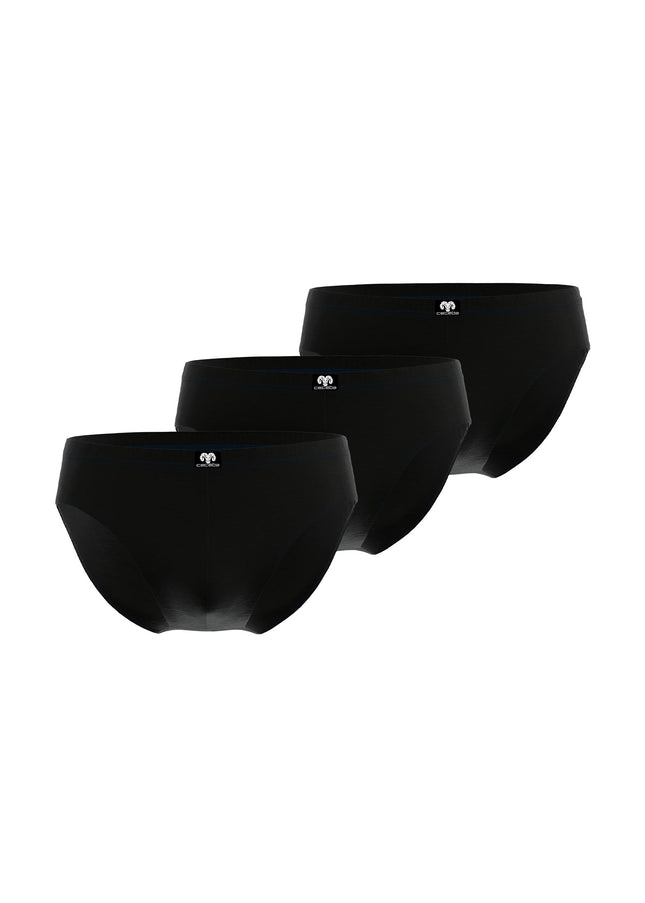 CECEBA Herren Slip schwarz uni 3er Pack
