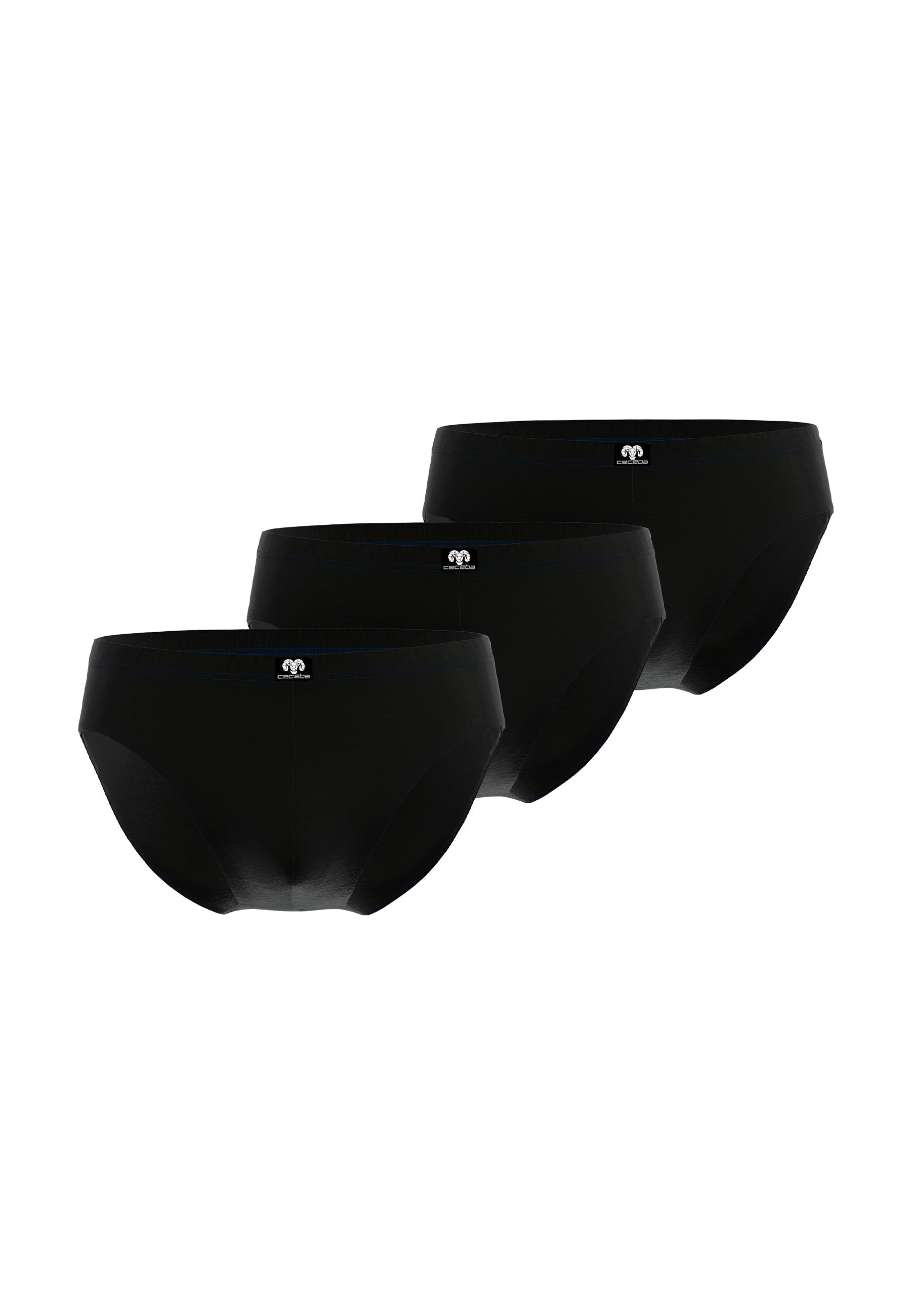 CECEBA Herren Slip schwarz uni 3er Pack