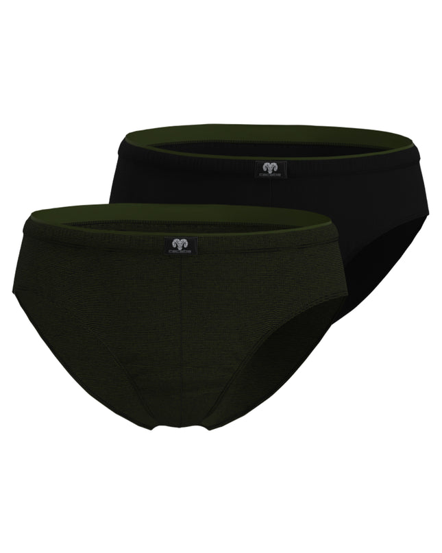 CECEBA Herren Slip grün uni 2er Pack