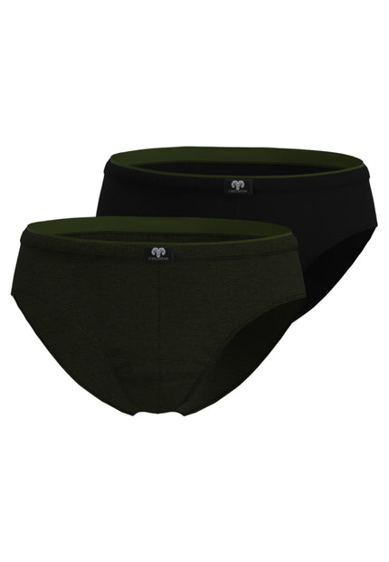 CECEBA Herren Slip grün uni 2er Pack