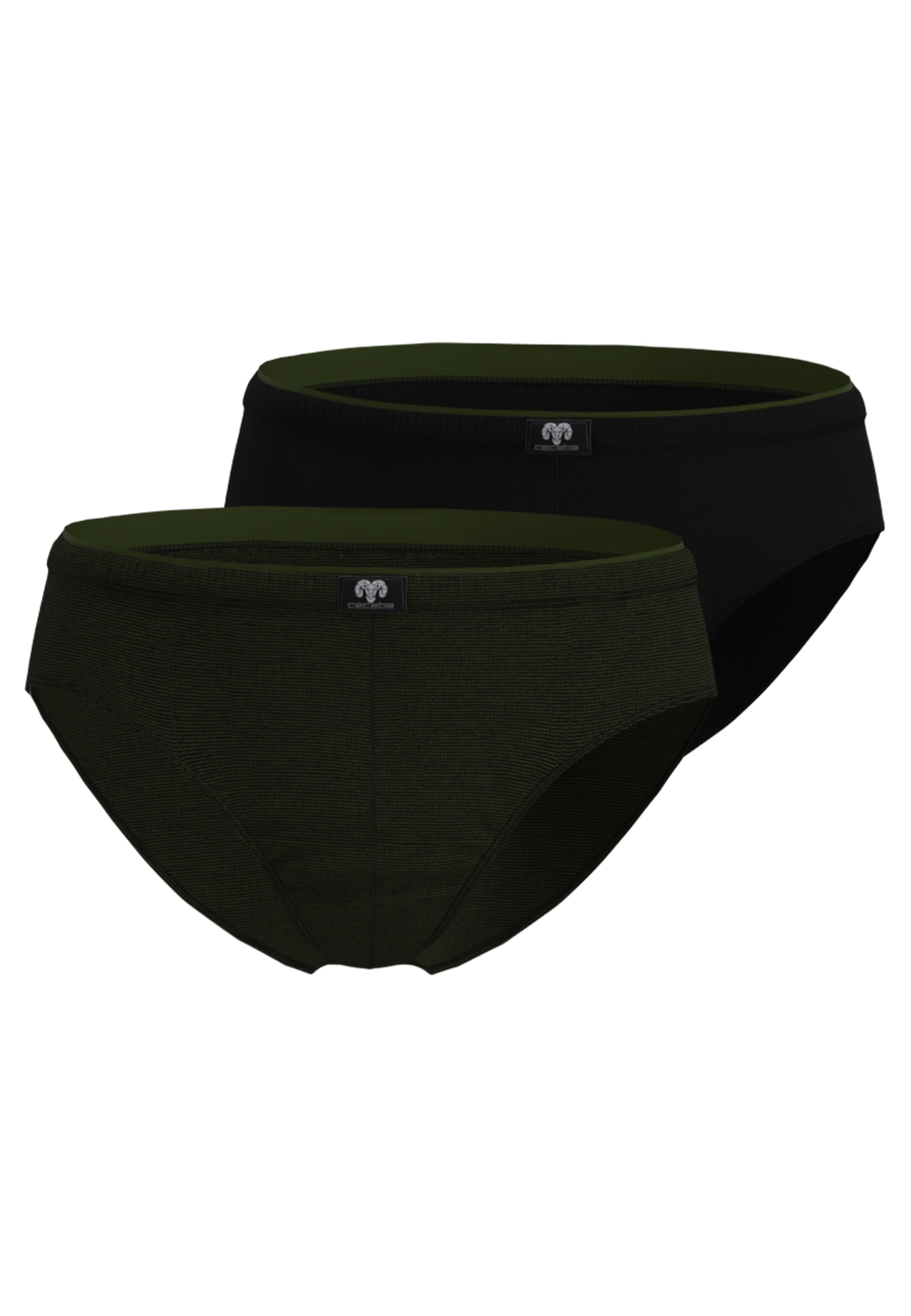 CECEBA Herren Slip grün uni 2er Pack