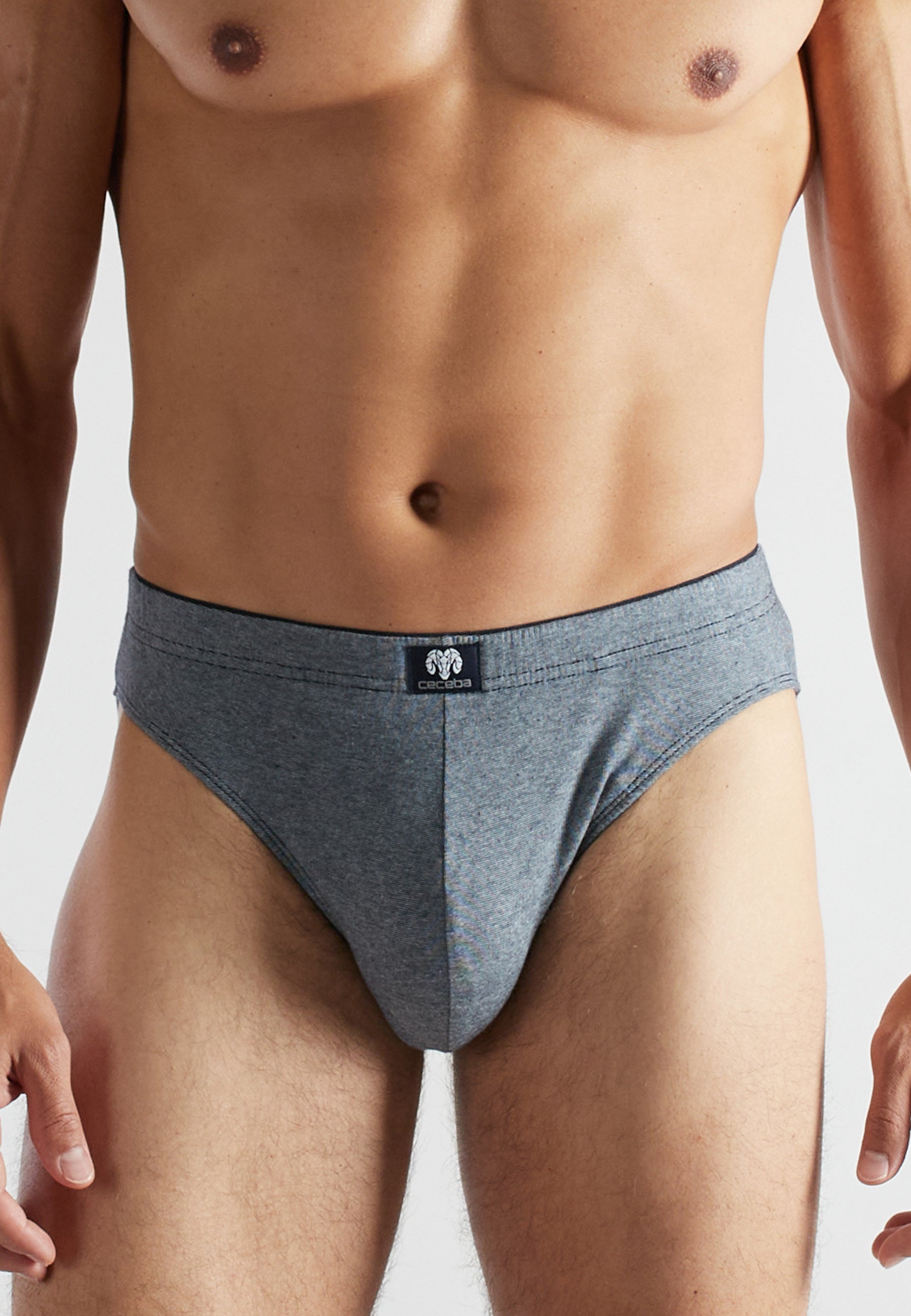 CECEBA Herren Slip blau uni 2er Pack