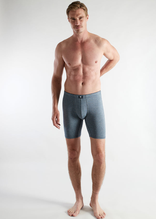 CECEBA Herren Long-Pants blau uni 2er Pack