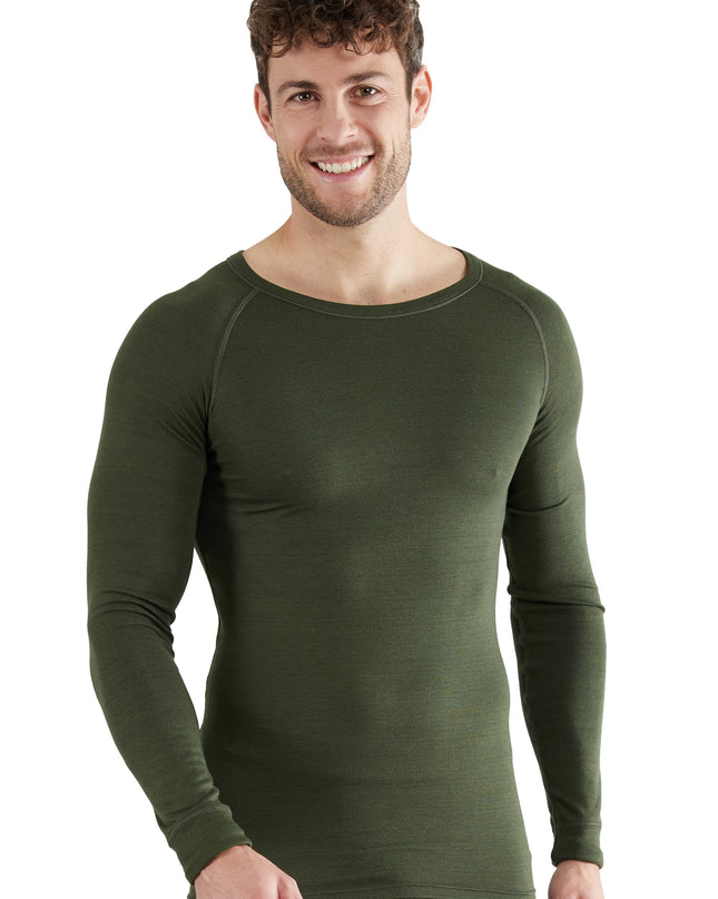 CECEBA men's long-sleeved green plain