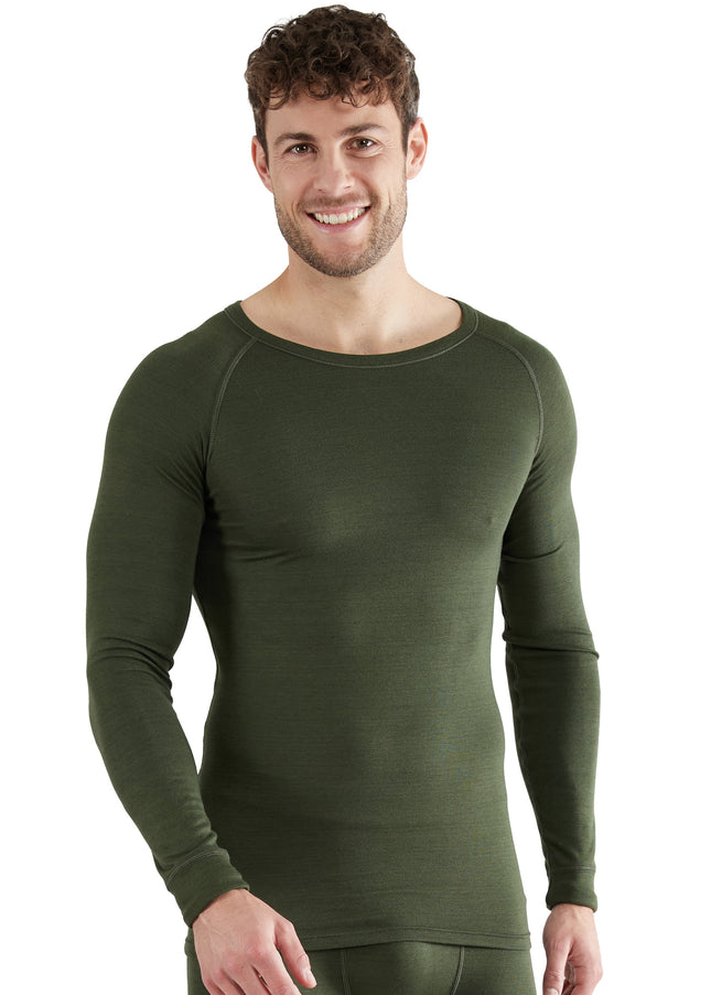 CECEBA men's long-sleeved green plain
