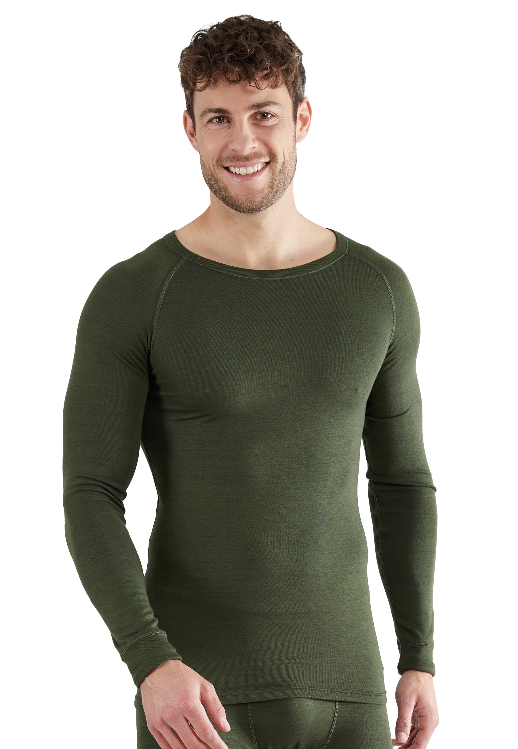 CECEBA men's long-sleeved green plain
