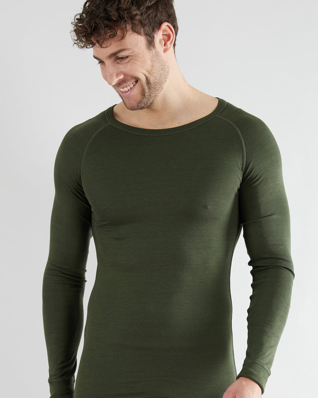 CECEBA men's long-sleeved green plain