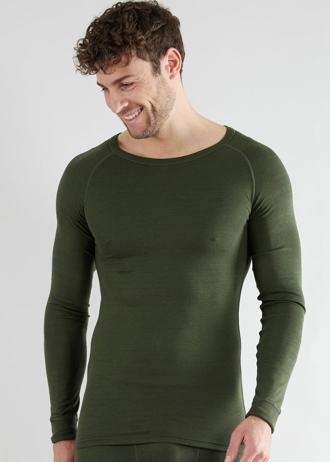 CECEBA men's long-sleeved green plain